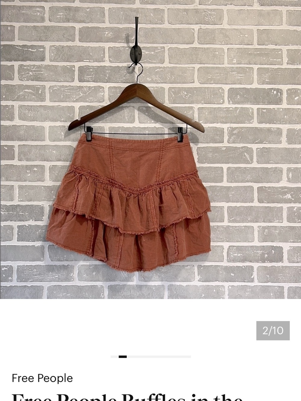 Free People Rust-Tone Tiered Ruffle Mini Skirt - Picture 4 of 13